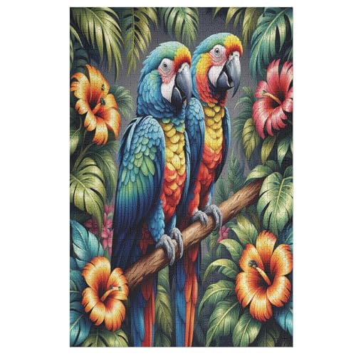 1000-teiliges Puzzles, Animal Papagei -Puzzle Für Erwachsene Kinder,Holzbrettpuzzle,Erwachsenenpuzzles,Geschenke 78×53cm von AASWDFR