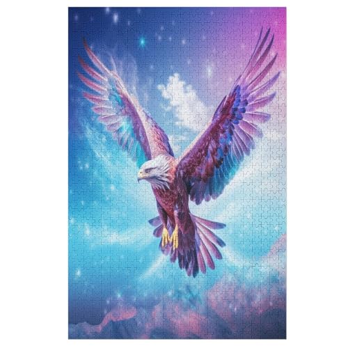 Adler Holzpuzzle 1000 Teile Klassische Puzzles Erwachsene Kinder Puzzle DIY Kit Holzspielzeug Einzigartiges Geschenk 78×53cm von AASWDFR