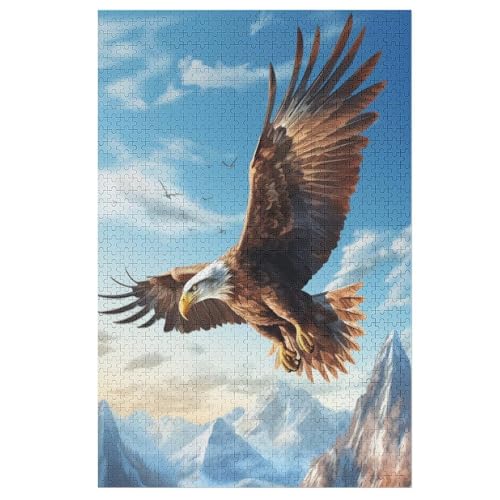 Adler Puzzle 1000 Teile, Holzpuzzle Herausforderndes Geschicklichkeitsspiel Für Die Ganze Familie, Kinder Erwachsenenpuzzle Ab 12 Jahren 78×53cm von AASWDFR