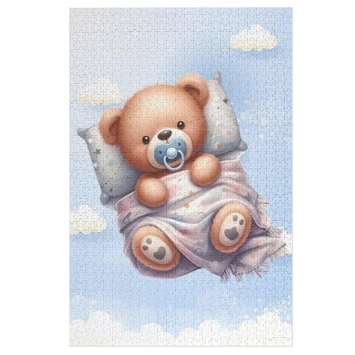 Bär Holzpuzzle 1000 Teile Klassische Puzzles Erwachsene Kinder Puzzle DIY Kit Holzspielzeug Einzigartiges Geschenk 78×53cm von AASWDFR