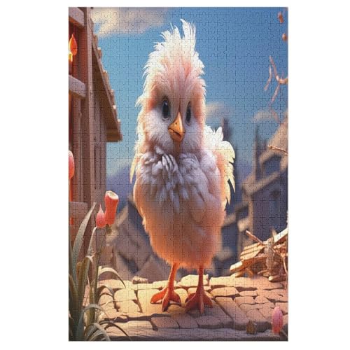 Cute Kükenen -Puzzle, 1000 Teile,Holzpuzzle Für Erwachsene Kinder, Lustiges Spielzeug, Denkspiel, Bildungsspiel, 78×53cm von AASWDFR