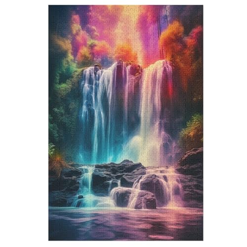 DschungElchaskade Holzpuzzle 1000 Teile Klassische Puzzles Erwachsene Kinder Puzzle DIY Kit Holzspielzeug Einzigartiges Geschenk 78×53cm von AASWDFR