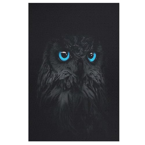 Eule Holzpuzzle 1000 Teile Klassische Puzzles Erwachsene Kinder Puzzle DIY Kit Holzspielzeug Einzigartiges Geschenk 78×53cm von AASWDFR