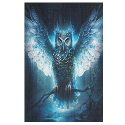 Eule Holzpuzzle 1000 Teile Klassische Puzzles Erwachsene Kinder Puzzle DIY Kit Holzspielzeug Einzigartiges Geschenk 78×53cm von AASWDFR