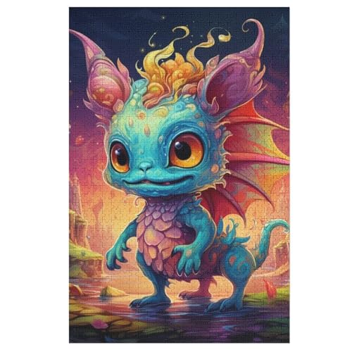 Flugsaurier Holzpuzzle 1000 Teile, Knobelspiele Für Erwachsene, Teenager, Puzzles Unmögliche - Kinder Puzzle Zimmer Deko 78×53cm von AASWDFR