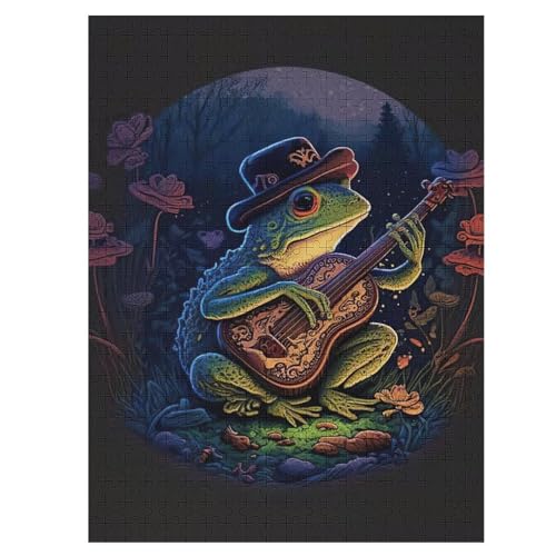 Frosch spielt Gitarre -Puzzle, 500 Teile,Holzpuzzle Für Erwachsene Kinder, Lustiges Spielzeug, Denkspiel, Bildungsspiel, 55×41cm Frosch spielt Gitarre -Puzzle, 500 Teile,Holzpuzzle Für Erwachsene Kinder, Lustiges Spielzeug, Denkspiel, Bildungsspiel, 55×41cm von AASWDFR