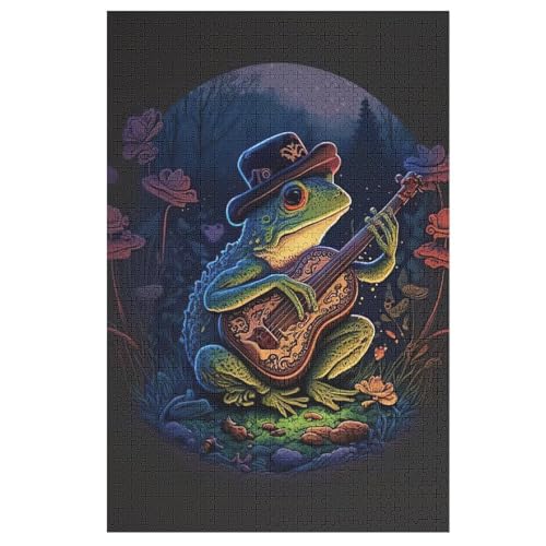 Frosch spielt Gitarre Puzzle, Puzzles Für Erwachsene Kinder, 1000 Teile Holzpuzzle, Für Jugendliche Herausforderungsspielzeug 78×53cm Frosch spielt Gitarre Puzzle, Puzzles Für Erwachsene Kinder, 1000 Teile Holzpuzzle, Für Jugendliche Herausforderungsspielzeug 78×53cm von AASWDFR