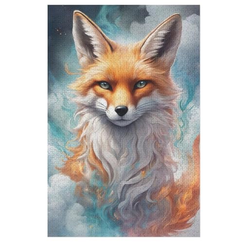 Fuchs Holzpuzzle 1000 Teile Klassische Puzzles Erwachsene Kinder Puzzle DIY Kit Holzspielzeug Einzigartiges Geschenk 78×53cm von AASWDFR