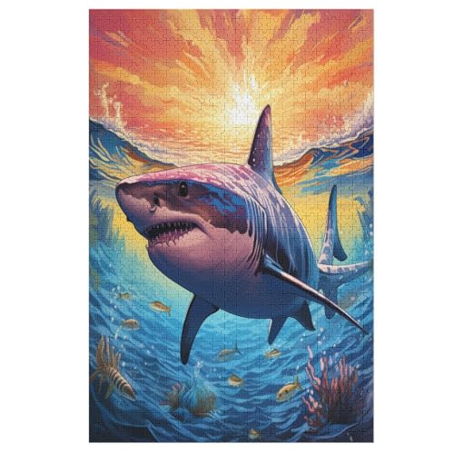 Hais Puzzle 1000 Teile, Holzpuzzle Herausforderndes Geschicklichkeitsspiel Für Die Ganze Familie, Kinder Erwachsenenpuzzle Ab 12 Jahren 78×53cm Hais Puzzle 1000 Teile, Holzpuzzle Herausforderndes Geschicklichkeitsspiel Für Die Ganze Familie, Kinder Erwachsenenpuzzle Ab 12 Jahren 78×53cm von AASWDFR