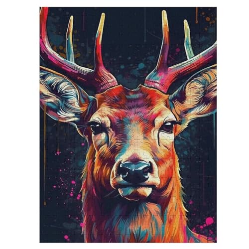 Hirsch Holzpuzzle 500 Teile,Puzzles Für Erwachsene, Impossible Puzzle, Kinder Legespiel 55×41cm Hirsch Holzpuzzle 500 Teile,Puzzles Für Erwachsene, Impossible Puzzle, Kinder Legespiel 55×41cm von AASWDFR