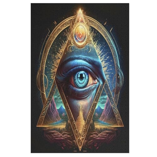 Holzpuzzle Farbpupille Puzzle 1000 Teile Erwachsene Klassische Pädagogisches Spielzeug Kinder Lernspiel Herausforderndes Puzzles 78×53cm von AASWDFR