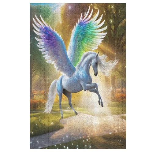 Holzpuzzle Horse Puzzle 1000 Teile Erwachsene Klassische Pädagogisches Spielzeug Kinder Lernspiel Herausforderndes Puzzles 78×53cm von AASWDFR