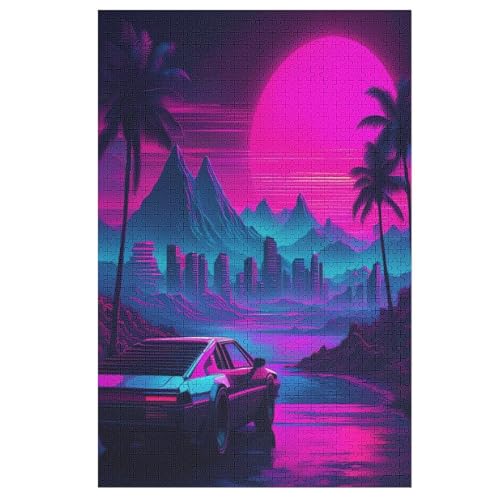 Holzpuzzles 1000 Teile Neonauto -Puzzle Für Jungen Und Mädchen, Schwierigkeitsgrad, Lernspiele, Familienspielzeug 78×53cm Holzpuzzles 1000 Teile Neonauto -Puzzle Für Jungen Und Mädchen, Schwierigkeitsgrad, Lernspiele, Familienspielzeug 78×53cm von AASWDFR