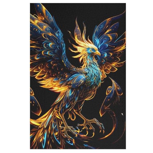 Holzpuzzles 1000 Teile Phönix -Puzzle Für Jungen Und Mädchen, Schwierigkeitsgrad, Lernspiele, Familienspielzeug 78×53cm von AASWDFR