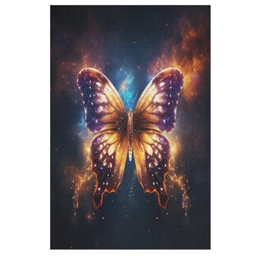 Holzpuzzles 1000 Teile Schmetterling -Puzzle Für Jungen Und Mädchen, Schwierigkeitsgrad, Lernspiele, Familienspielzeug 78×53cm von AASWDFR