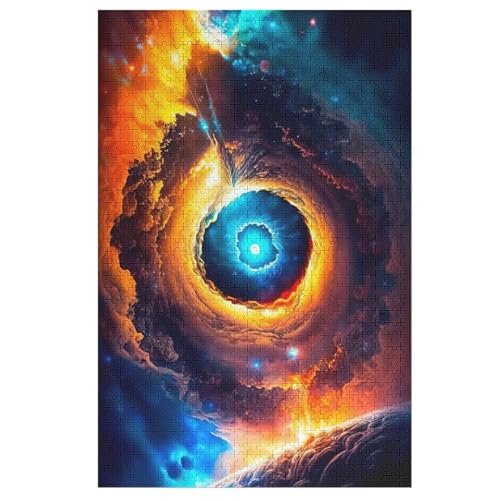 Holzpuzzles 1000 Teile Sternenhimmel -Puzzle Für Jungen Und Mädchen, Schwierigkeitsgrad, Lernspiele, Familienspielzeug 78×53cm von AASWDFR