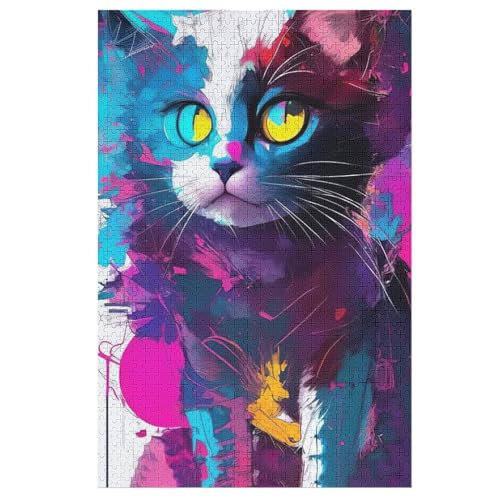 Katze Puzzle 1000 Teile, Holzpuzzle Herausforderndes Geschicklichkeitsspiel Für Die Ganze Familie, Kinder Erwachsenenpuzzle Ab 12 Jahren 78×53cm Katze Puzzle 1000 Teile, Holzpuzzle Herausforderndes Geschicklichkeitsspiel Für Die Ganze Familie, Kinder Erwachsenenpuzzle Ab 12 Jahren 78×53cm von AASWDFR
