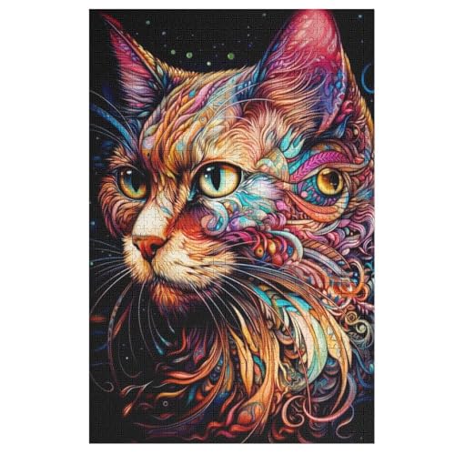 Katze Puzzle 1000 Teile, Holzpuzzle Herausforderndes Geschicklichkeitsspiel Für Die Ganze Familie, Kinder Erwachsenenpuzzle Ab 12 Jahren 78×53cm Katze Puzzle 1000 Teile, Holzpuzzle Herausforderndes Geschicklichkeitsspiel Für Die Ganze Familie, Kinder Erwachsenenpuzzle Ab 12 Jahren 78×53cm von AASWDFR