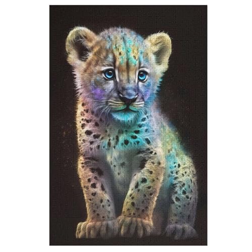 Leopard Holzpuzzle - 1000 Teiliges Jigsaw Knobelspiel - Puzzle Für Erwachsene & Kinder - Outdoor & Reisespielzeug 78×53cm von AASWDFR