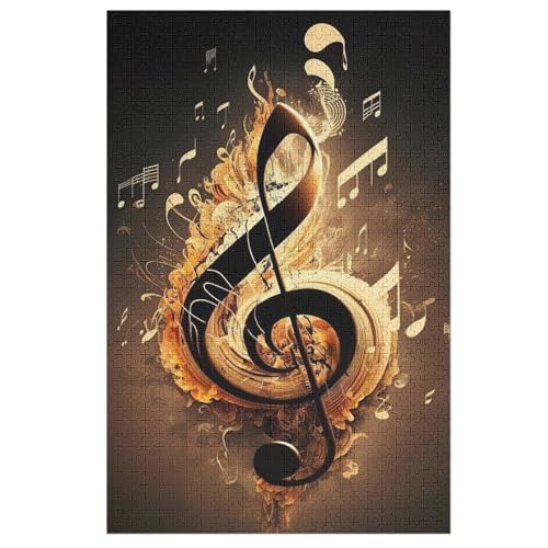 Musical Hinweis Puzzles 1000 Teile Erwachsener Kniffel Spaß Für Die Ganze Familie, Holzpuzzle Kinder Erwachsene, Impossible Puzzle Schwer 78×53cm von AASWDFR