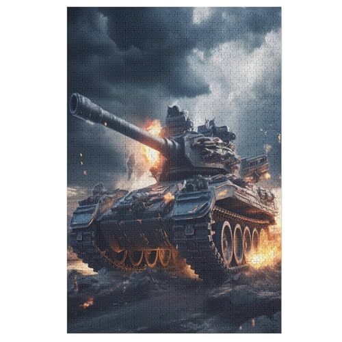 Panzer Holzpuzzle 1000 Teile Klassische Puzzles Erwachsene Kinder Puzzle DIY Kit Holzspielzeug Einzigartiges Geschenk 78×53cm von AASWDFR