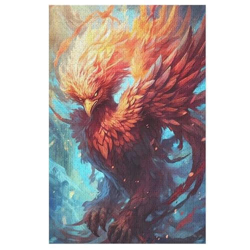 Phönix Puzzles 1000 Teile Erwachsener Kniffel Spaß Für Die Ganze Familie, Holzpuzzle Kinder Erwachsene, Impossible Puzzle Schwer 78×53cm von AASWDFR