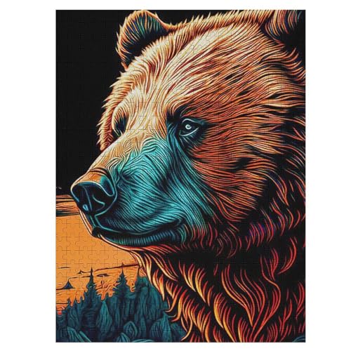 Puzzle Bär Puzzles, 500-teiliges Holzpuzzle, Geeignet Für Erwachsene Und Kinder Ab 12 Jahren, Tolles Geschenk 55×41cm Puzzle Bär Puzzles, 500-teiliges Holzpuzzle, Geeignet Für Erwachsene Und Kinder Ab 12 Jahren, Tolles Geschenk 55×41cm von AASWDFR