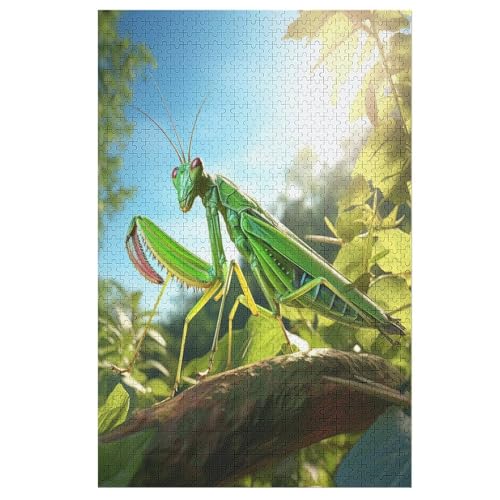 Puzzle Für Erwachsene, 1000 Teile, Praying Gottesanbeterin, Holzpuzzle, Geburtstagsgeschenke, Puzzle Wanddekoration 78×53cm von AASWDFR