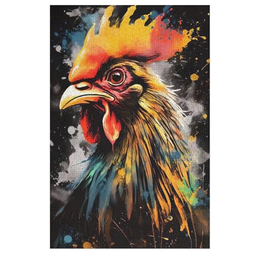 Puzzle Hahn, 1000 Puzzleteile Für Kinder, Holzpuzzles, Geeignet Für Erwachsene Lernspiel, 78×53cm von AASWDFR
