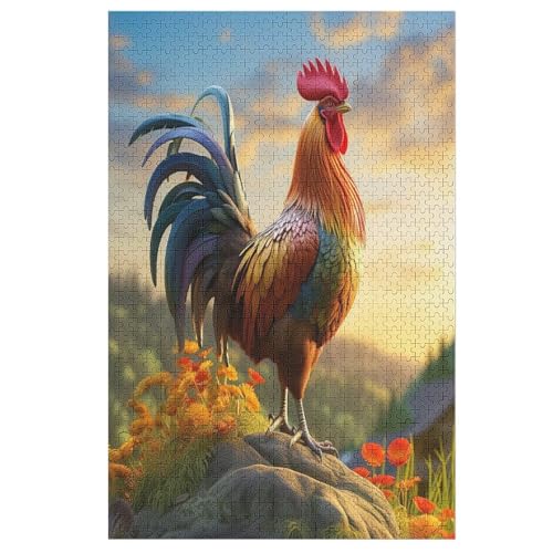 Puzzle Hahn, 1000 Puzzleteile Für Kinder, Holzpuzzles, Geeignet Für Erwachsene Lernspiel, 78×53cm von AASWDFR