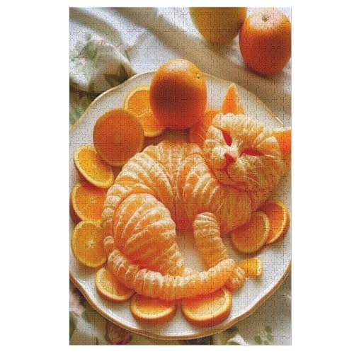 Puzzle Katze, 1000 Puzzleteile Für Kinder, Holzpuzzles, Geeignet Für Erwachsene Lernspiel, 78×53cm von AASWDFR