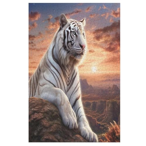 Puzzle Tiger, 1000 Puzzleteile Für Kinder, Holzpuzzles, Geeignet Für Erwachsene Lernspiel, 78×53cm von AASWDFR