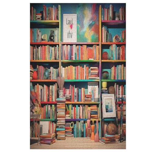 Puzzles Bücherregal, 1000 Teile, Puzzle Aus Holz Für Erwachsene Und Kinder Ab 12 Jahren, Lernspielzeug 78×53cm Puzzles Bücherregal, 1000 Teile, Puzzle Aus Holz Für Erwachsene Und Kinder Ab 12 Jahren, Lernspielzeug 78×53cm von AASWDFR