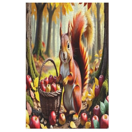Puzzles Eichhörnchen, 1000 Teile, Puzzle Aus Holz Für Erwachsene Und Kinder Ab 12 Jahren, Lernspielzeug 78×53cm Puzzles Eichhörnchen, 1000 Teile, Puzzle Aus Holz Für Erwachsene Und Kinder Ab 12 Jahren, Lernspielzeug 78×53cm von AASWDFR