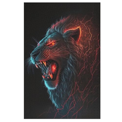 Puzzles Für Erwachsene, Löwe Puzzle, 1000 Teile, Kreatives, Geistiges Spielzeug, Kinder, Montagespiele 78×53cm von AASWDFR