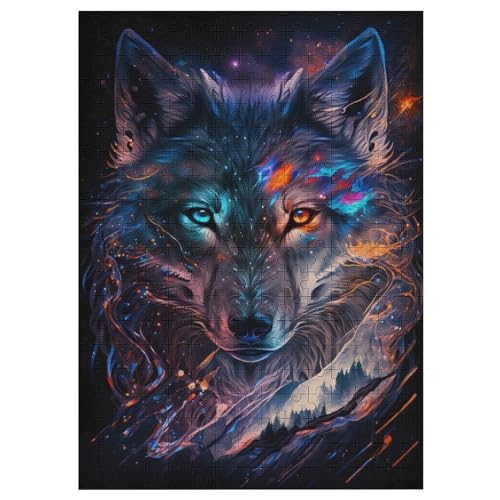 Puzzles Für Erwachsene Und Kinder, Nebelwolf -Puzzle, 300 Teile, Kreative Holzpuzzles, Geschenke 42×30cm Puzzles Für Erwachsene Und Kinder, Nebelwolf -Puzzle, 300 Teile, Kreative Holzpuzzles, Geschenke 42×30cm von AASWDFR