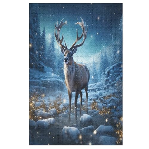 Puzzles Hirsch, 1000 Teile, Puzzle Aus Holz Für Erwachsene Und Kinder Ab 12 Jahren, Lernspielzeug 78×53cm Puzzles Hirsch, 1000 Teile, Puzzle Aus Holz Für Erwachsene Und Kinder Ab 12 Jahren, Lernspielzeug 78×53cm von AASWDFR
