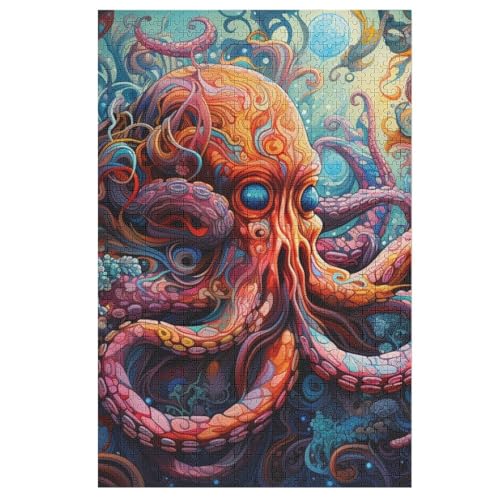 Puzzles Krake, 1000 Teile, Puzzle Aus Holz Für Erwachsene Und Kinder Ab 12 Jahren, Lernspielzeug 78×53cm Puzzles Krake, 1000 Teile, Puzzle Aus Holz Für Erwachsene Und Kinder Ab 12 Jahren, Lernspielzeug 78×53cm von AASWDFR