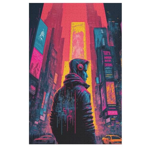 Puzzles Neonlandschaft, 1000 Teile, Puzzle Aus Holz Für Erwachsene Und Kinder Ab 12 Jahren, Lernspielzeug 78×53cm Puzzles Neonlandschaft, 1000 Teile, Puzzle Aus Holz Für Erwachsene Und Kinder Ab 12 Jahren, Lernspielzeug 78×53cm von AASWDFR