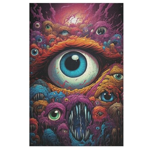 Puzzles Psychedelische Kunstaugen, 1000 Teile, Puzzle Aus Holz Für Erwachsene Und Kinder Ab 12 Jahren, Lernspielzeug 78×53cm Puzzles Psychedelische Kunstaugen, 1000 Teile, Puzzle Aus Holz Für Erwachsene Und Kinder Ab 12 Jahren, Lernspielzeug 78×53cm von AASWDFR