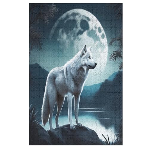Puzzles Wolf, 1000 Teile, Puzzle Aus Holz Für Erwachsene Und Kinder Ab 12 Jahren, Lernspielzeug 78×53cm Puzzles Wolf, 1000 Teile, Puzzle Aus Holz Für Erwachsene Und Kinder Ab 12 Jahren, Lernspielzeug 78×53cm von AASWDFR