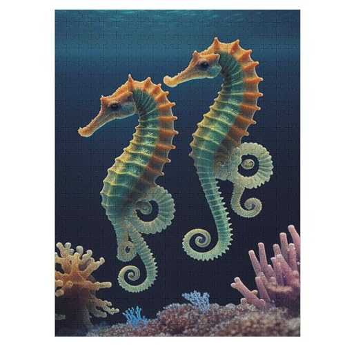 Seahorse Puzzle 500 Teile, Holzpuzzle Für Erwachsene Kinder, Impossible Puzzles, Geschicklichkeitsspiel Für Die Ganze Familie 55×41cm Seahorse Puzzle 500 Teile, Holzpuzzle Für Erwachsene Kinder, Impossible Puzzles, Geschicklichkeitsspiel Für Die Ganze Familie 55×41cm von AASWDFR