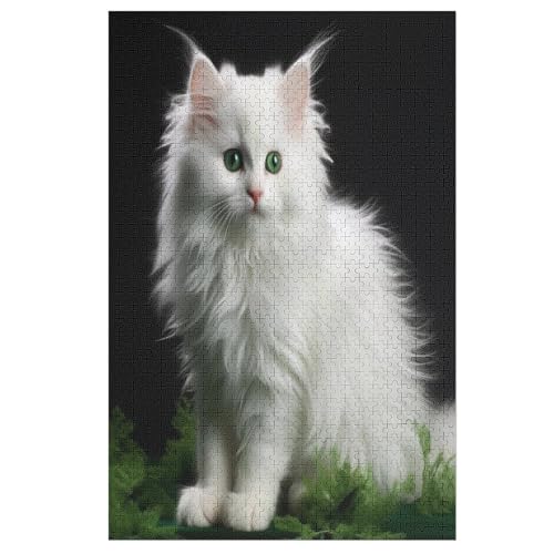 Süße Katze Holzpuzzle 1000 Teile, Knobelspiele Für Erwachsene, Teenager, Puzzles Unmögliche - Kinder Puzzle Zimmer Deko 78×53cm von AASWDFR