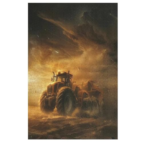 Traktor Holzpuzzle 1000 Teile Klassische Puzzles Erwachsene Kinder Puzzle DIY Kit Holzspielzeug Einzigartiges Geschenk 78×53cm von AASWDFR