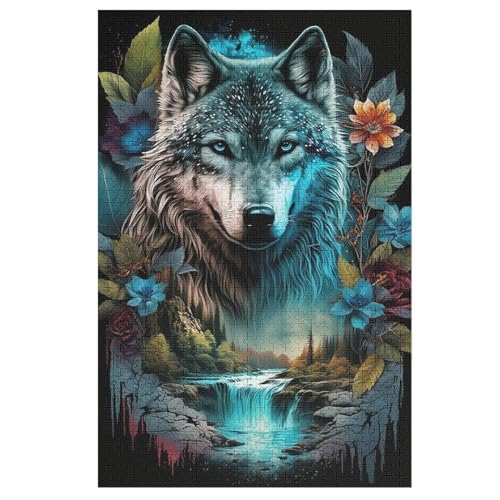 Wolf Holzpuzzle 1000 Teile Klassische Puzzles Erwachsene Kinder Puzzle DIY Kit Holzspielzeug Einzigartiges Geschenk 78×53cm Wolf Holzpuzzle 1000 Teile Klassische Puzzles Erwachsene Kinder Puzzle DIY Kit Holzspielzeug Einzigartiges Geschenk 78×53cm von AASWDFR