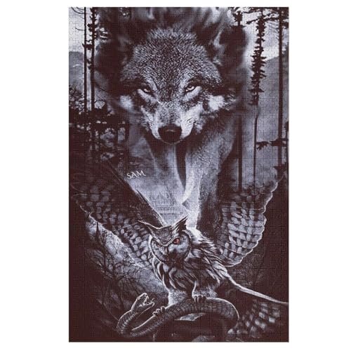 Wolf Puzzle 1000 Teile, Holzpuzzle Herausforderndes Geschicklichkeitsspiel Für Die Ganze Familie, Kinder Erwachsenenpuzzle Ab 12 Jahren 78×53cm Wolf Puzzle 1000 Teile, Holzpuzzle Herausforderndes Geschicklichkeitsspiel Für Die Ganze Familie, Kinder Erwachsenenpuzzle Ab 12 Jahren 78×53cm von AASWDFR