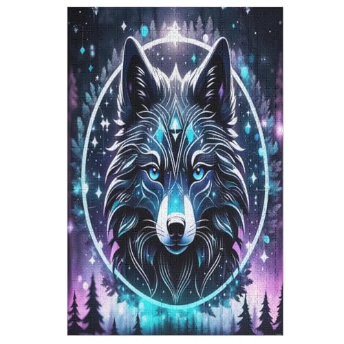 Wolf-Puzzlespiel Aus Holz, 1000 Puzzleteile, Puzzle Für Teenager Und Erwachsene, Kreatives Spielzeug, Puzzles, 78×53cm von AASWDFR