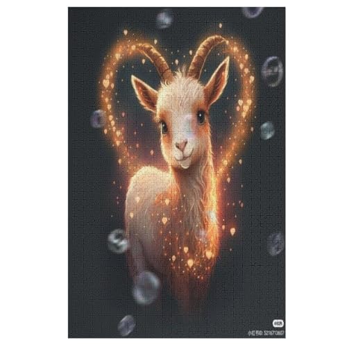 Ziege Holzpuzzle - 1000 Teiliges Jigsaw Knobelspiel - Puzzle Für Erwachsene & Kinder - Outdoor & Reisespielzeug 78×53cm von AASWDFR