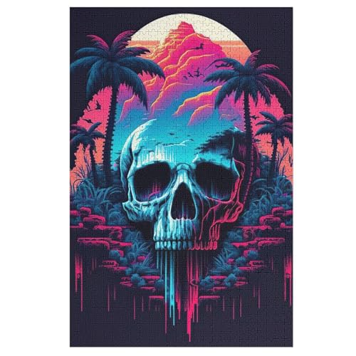 1000 Teile Puzzle Für Jugendliche,Totenkopf Puzzles,Erwachsenenpuzzle,Holzpuzzles,Dekompressionsspiel,Spielzeugpuzzles （78×53cm） von AASWSWW