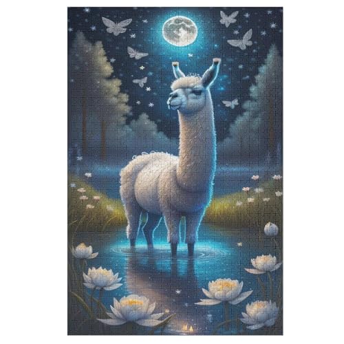 Alpaka 1000 Teile Puzzles Für Erwachsene Holzpuzzle Familienpuzzlespiel Stressabbau-Puzzle Für Kinder Ab 12 Jahren （78×53cm） von AASWSWW